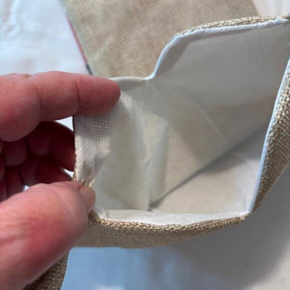 Burlap Christmas Dog Bone Shaped  Lined  Hanging Loop  16.5 inches long  NEW - Picture 3 of 4